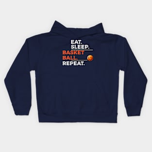 Eat sleep basketball repeat gift for basketball player fan Kids Hoodie